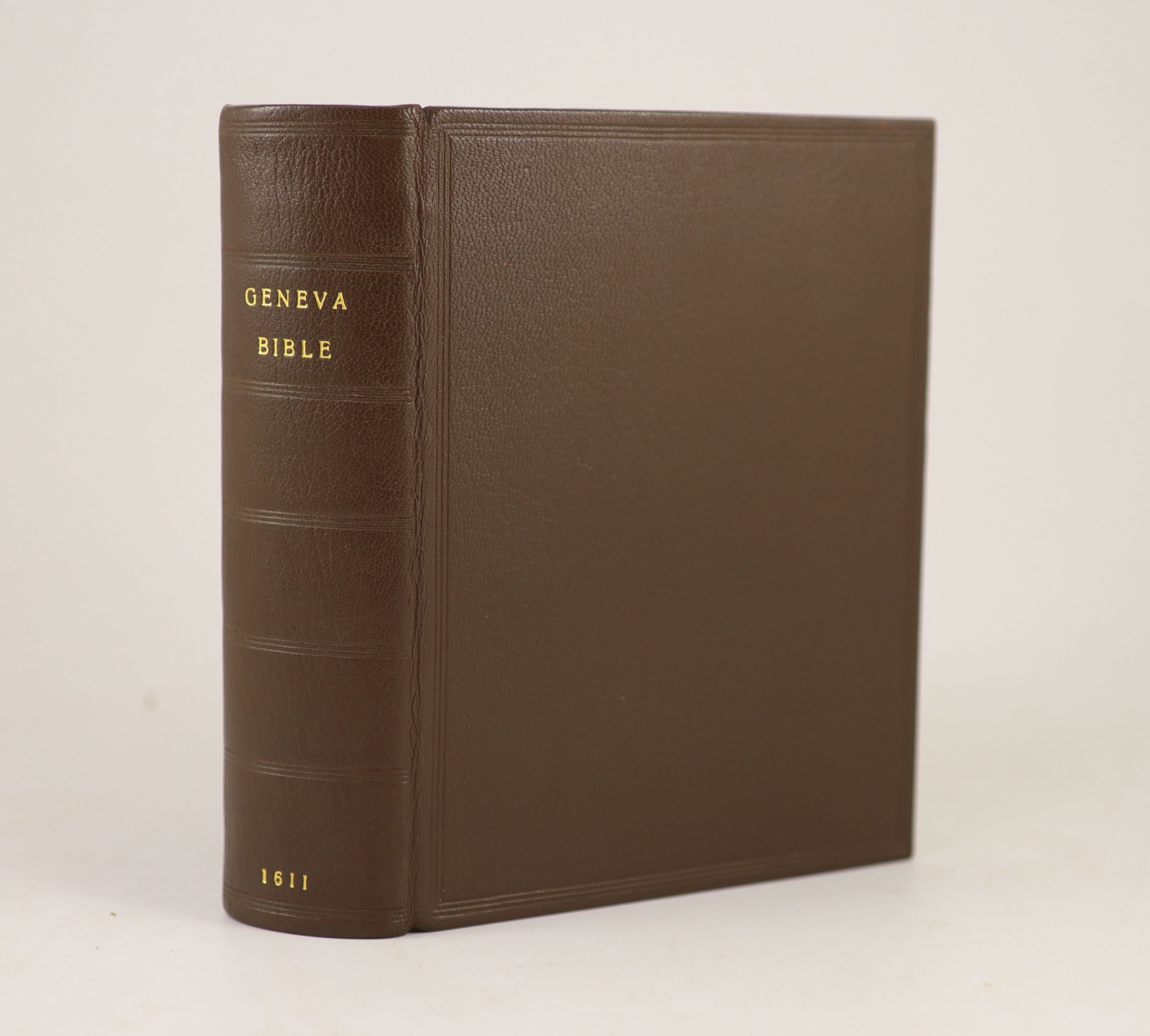 [Holy Bible] The Bible: translated according to the Ebrew and Greeke.... (Geneva version). pictorial engraved title, head and tailpiece decorations and decorated initial letters, black letter, NT. pictorial title dated 1